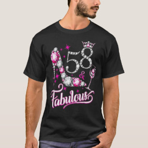 Camiseta 58 E Feliz 58ª Festa de aniversário Girly Hi