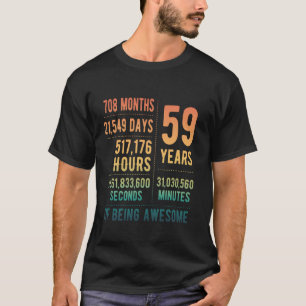 Camiseta 59º aniversário Homens Mulheres Engraçadas 59 anos