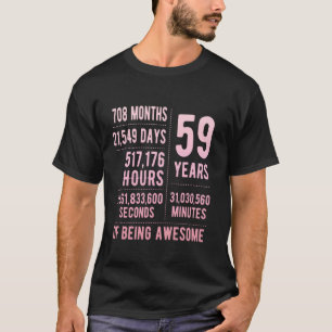 Camiseta 59º aniversário Homens Mulheres Engraçadas 59 anos
