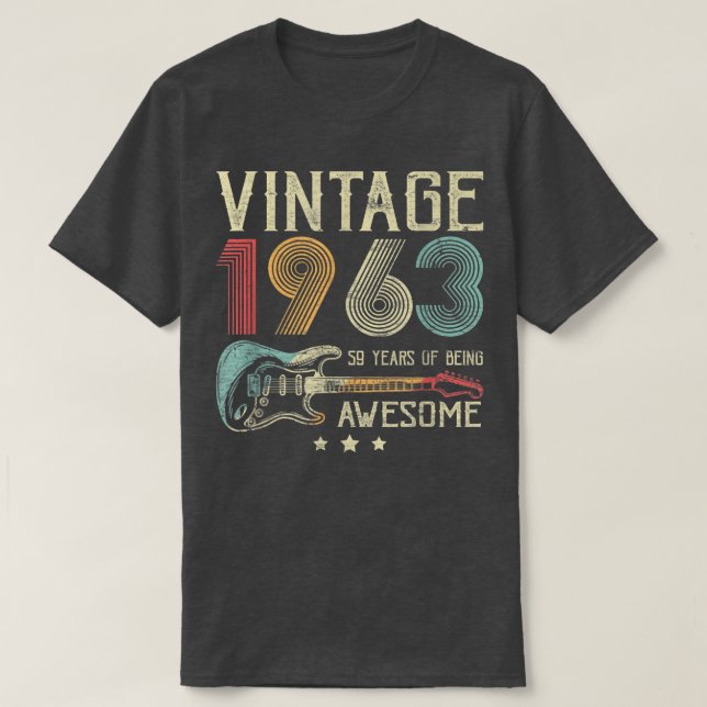 Camiseta 59º aniversário Mulheres Mens Vintage Incrível 196 (Frente do Design)