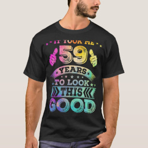Camiseta 59 59 Anos Feliz Impressão de 59 Anos de Aniversár