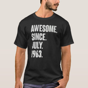 Camiseta 59 anos, 59 anos, aniversário incrível desde julho