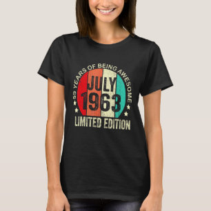 Camiseta 59 anos julho 1963 59º aniversário