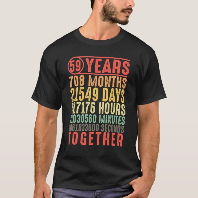 Camiseta 59 anos juntos 59 anos de pais casados (Frente)