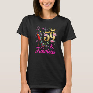 Camiseta 59 e Fabuloso 59 anos 59 dias de idade Borboletas 