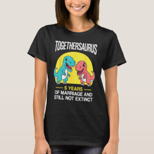 Camiseta 5 5º aniversário do casamento de 5 anos Engraçado