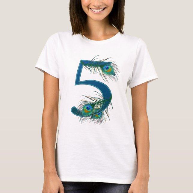Camiseta 5 / 5 / 5 / Aniversário / número 5 (Frente)