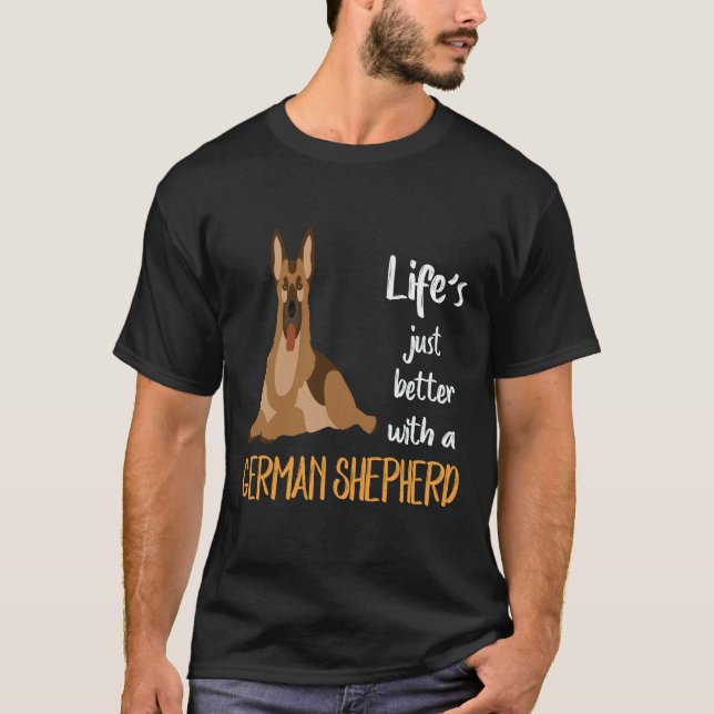 Camiseta 5 A Vida é Melhor Com Um Pastor Alemão (Frente)