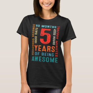 Camiseta 5 Aniversário De 5 Anos De Idade 5 Anos Sentindo I