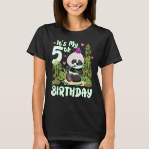 Camiseta 5 Aniversário De 5 Anos Festa Animal Panda