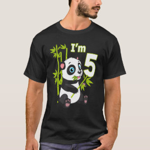 Camiseta 5 Aniversário De 5 Anos Festa Animal Panda 3