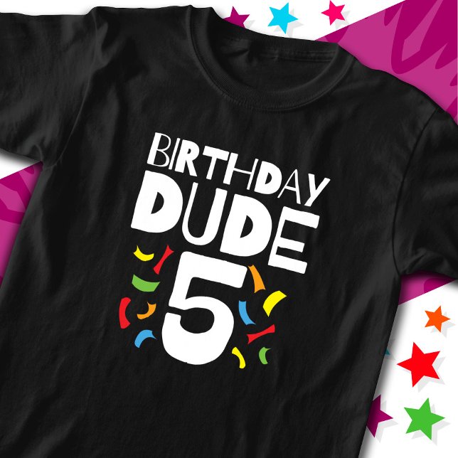 Camiseta 5 Aniversário de 5 anos Festa de Menino 5 (Criador carregado)