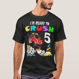 Camiseta 5 Aniversário Gift Boys Estou Pronto Para Esmagar