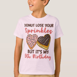 Camiseta 5 Aniversário Rosquinha Tema Engraçado Citação