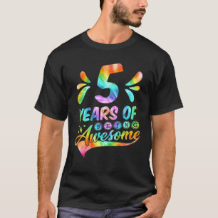 Camiseta 5 anos Aniversário Tie Dye Engraçado Impressionant