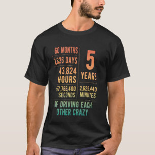 Camiseta 5 Anos Casados Engraçado 5º Aniversário de Casamen