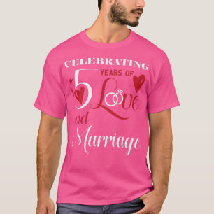 Camiseta 5 Anos De Casamento Amor Marido Esposa Aniversário