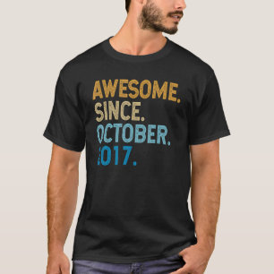Camiseta 5 Anos De Idade Incrível Desde Outubro De 2017 5 B