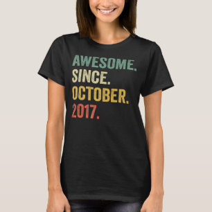 Camiseta 5 Anos De Idade Incrível Desde Outubro De 2017 5 B