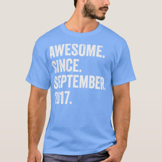 Camiseta 5 anos de idade incrível desde setembro de 2017 5 