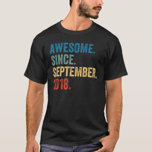 Camiseta 5 anos de idade incrível desde setembro de 2018 5
