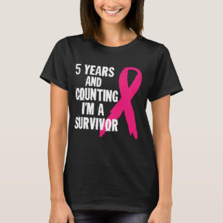 Camiseta 5 anos e contando que sou um Cancer de Sobrevivênc