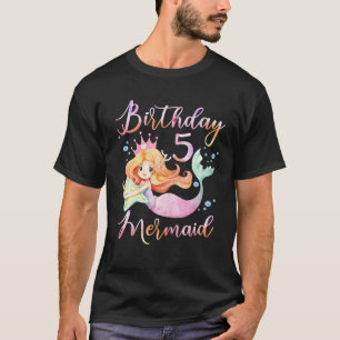 Camiseta 5 Anos E Mermazer Garota 5 de Aniversário De 5 Ano