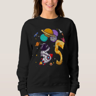 Camiseta 5 Astronauta Espacial Balões de 5 Anos