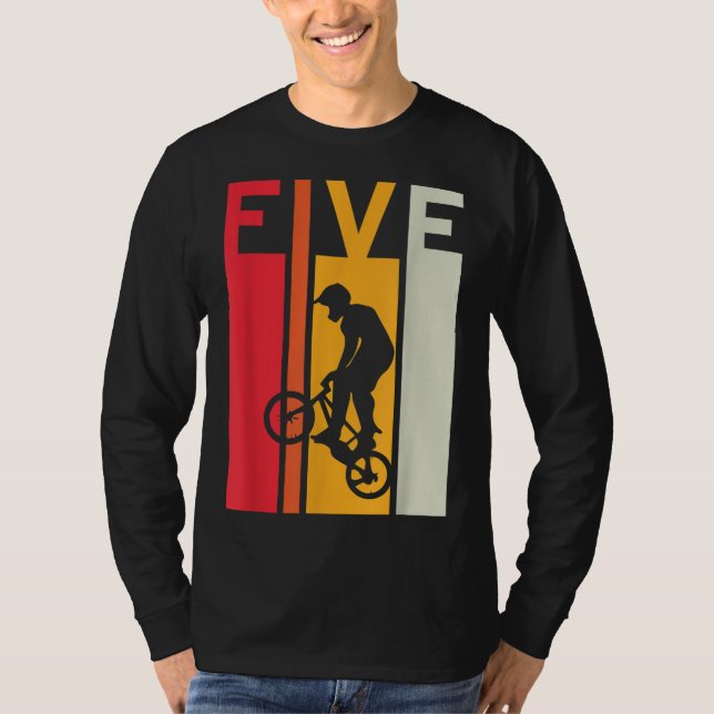 Camiseta 5 Birthday 5 Anos Crianças Bmx Bike Lover B-day (Frente)