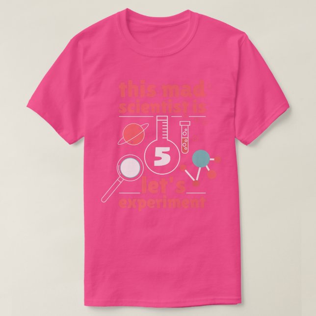 Camiseta 5 Birthday 5 Bday Science Mad Scientist Chemi (Frente do Design)