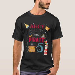 Camiseta 5 Birthday Ahoy Matey Pirate Boy Family