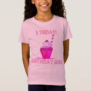 Camiseta 5 BIRTHDAY Bonito Cupcake 5 Hoje