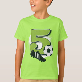 Camiseta 5 Birthday Boy ama futebol verde
