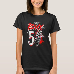 Camiseta 5 Birthday Boy BMX Decoração de Festa de aniversár