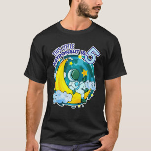 Camiseta 5 Birthday Boy de 5 anos Espaço do Astronauta