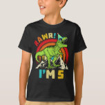 Camiseta 5 Birthday Dinossaur T Rex Rawr Eu sou 5 para Meni<br><div class="desc">Um bom design de aniversário de 5 com um dinossauro t rex que diz "Rawr I'm 5" para filho,  neto,  ter cinco anos e qualquer jovem paleontólogo que ame dinossauros.</div>