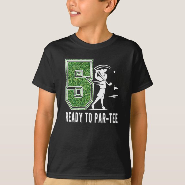 Camiseta 5 Birthday Gift Golf Player 5 anos (Frente)