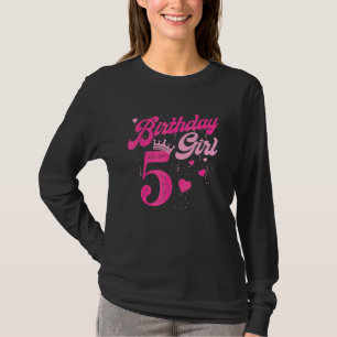 Camiseta 5 Birthday Girl Crown 5 Anos