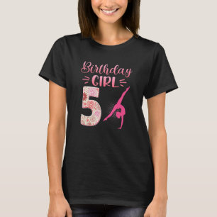 Camiseta 5 Birthday Girl Gymnastics Rainbow Gymnast 5 Yea