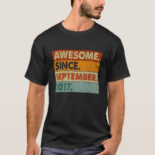 Camiseta 5 Birthday Incrível Desde Setembro De 2017 5 Anos