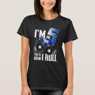 Camiseta 5 Birthday Kids, sou 5 Monstros da Polícia Carro-C