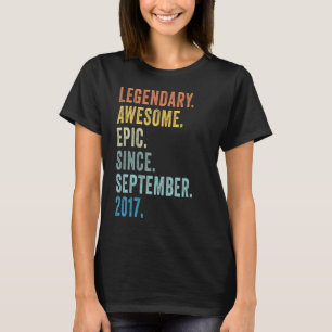 Camiseta 5 Birthday Legendary Epic Incrível Desde Setembro