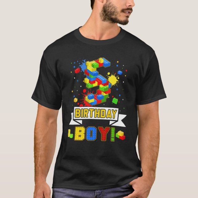 Camiseta 5 Birthday Master Builder 5 Anos (Frente)