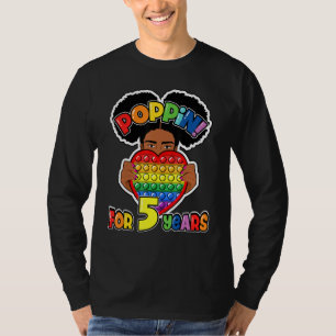 Camiseta 5 Birthday Pop It Fidget African American Kids G