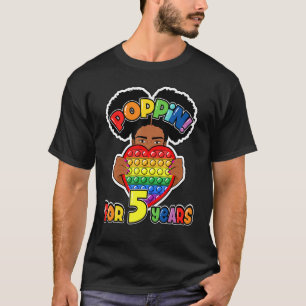 Camiseta 5 Birthday Pop It Fidget African American Kids G