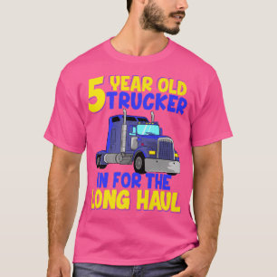 Camiseta 5 Birthday Truck Trucker Kids