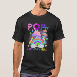 Camiseta 5 Birthday Unicorn Fidget Pop It Birthday Girl 5