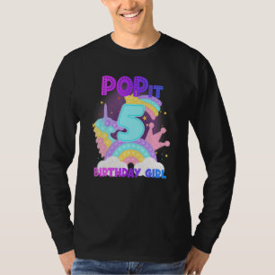 Camiseta 5 Birthday Unicorn Fidget Pop It Birthday Girl K