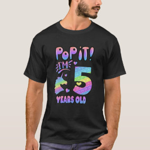Camiseta 5 Birthday Unicorn Fidget Pop It Birthday Girl K