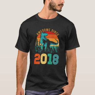 Camiseta 5 BirthdayIncrível Desde 2018 Meninos Rex Dinossau